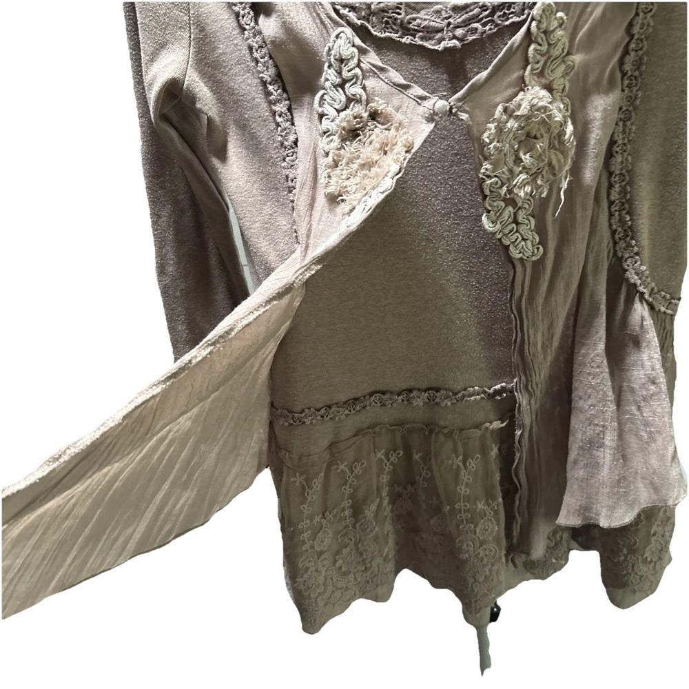 Pretty Angel Womens S Lt. Brown Lace  Layered Ethereal Coquette Tunic/Dress Boho - Picture 8 of 14